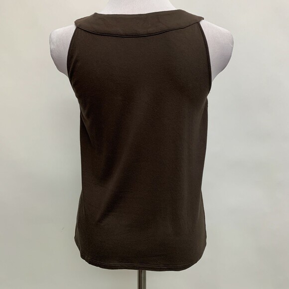 Michael Kors Women's Top Petite Small Brown Sleeveless Sequins - Picture 4 of 8